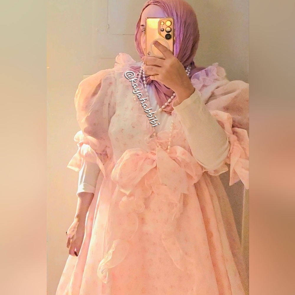 Selkie The Parfait Poet Marie Gown Pink Floral Ruffle Maxi Dress NWOT